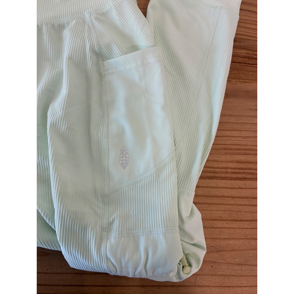 Free People FP Movement High Wycombe Ribbed Cargo Leggings Mint Green XS - Picture 2 of 6